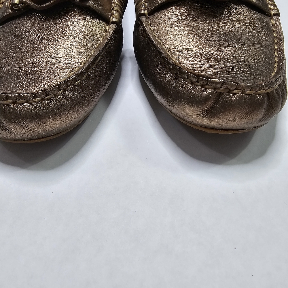 Coach Signature Fonda Bronze Metallic Leather Loafers NEW Size 7 - Picture 4 of 9
